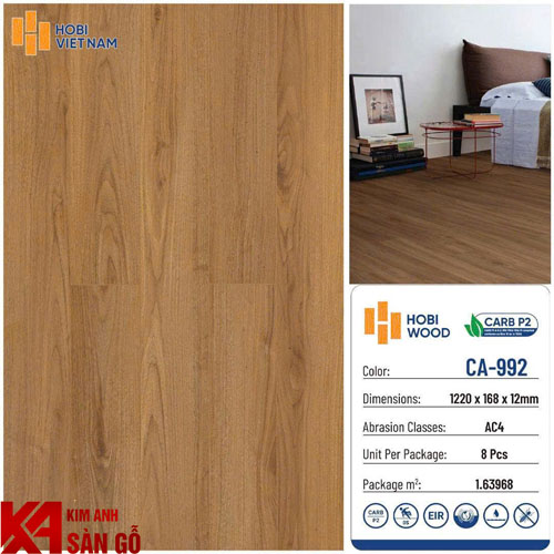 Sàn Gỗ Công Nghiệp 12MM HOBI CA-992